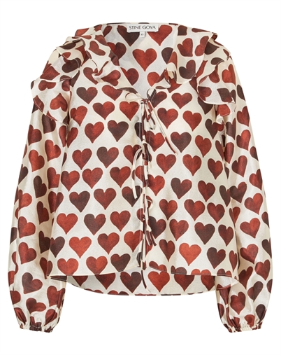 Stine Goya - Multi Ruffle Raglan Top - Hearts